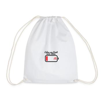 No battery - Drawstring Bag - white - Front