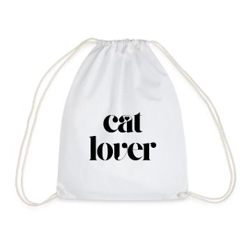 cat lover - Drawstring Bag - white - Front