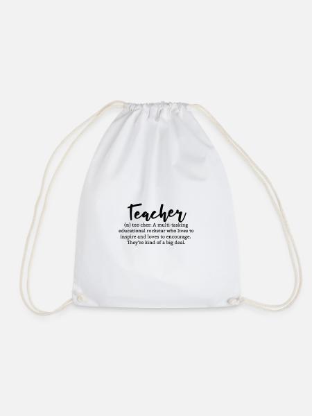 Teacher Definition Gift Idea - Turnbeutel - Weiß