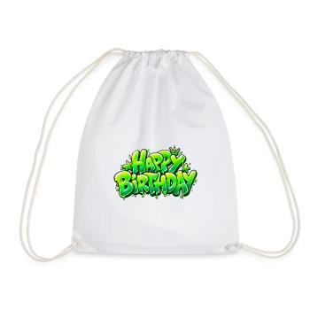 Happy Birthday Graffiti Slime: Zu stilvoll! - Turnbeutel - Weiß - Vorne