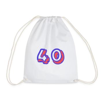 40. 40 YEARS. 40th ANNIVERSARY. 40TH ANNIVERSARY. - Drawstring Bag - white - Front