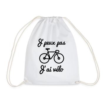 j'peux pas j'ai vélo - Cyclisme - Sac de sport léger - blanc - Devant
