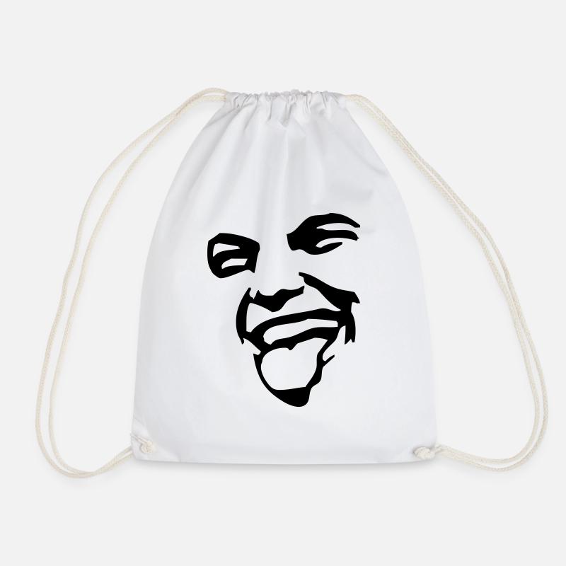 Face - Drawstring Bag - white