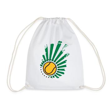 Tennis-Design (Sterne) - Turnbeutel - Weiß - Vorne