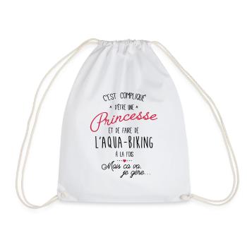 princesse et Aqua-Biking - Sac de sport léger - blanc - Devant