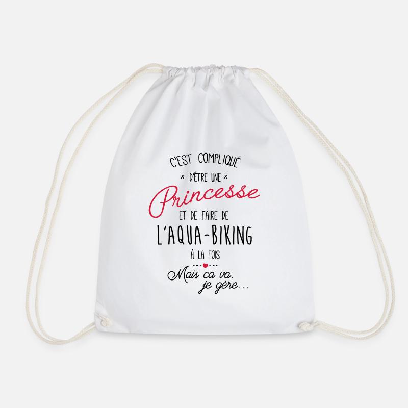 princesse et Aqua-Biking - Sac de sport léger - blanc
