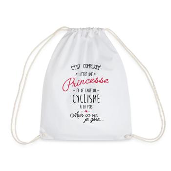 princesse et Cyclisme - Sac de sport léger - blanc - Devant
