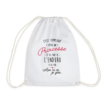 princesse et enduro - Sac de sport léger - blanc - Devant