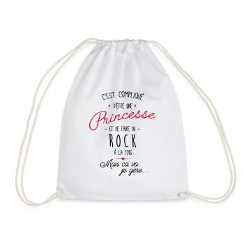 princesse et Rock - Sac de sport léger - blanc - Devant