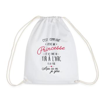 princesse et tir a l'arc - Sac de sport léger - blanc - Devant