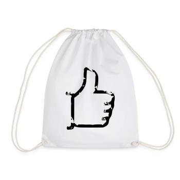 Gefällt mir - Daumen hoch - Comic - Drawstring Bag - white - Front