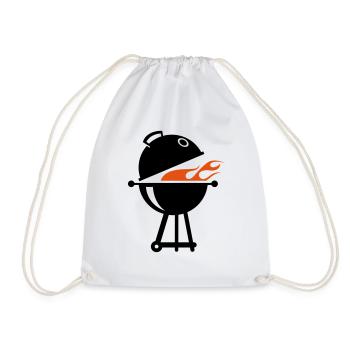 barbecue - Drawstring Bag - white - Front