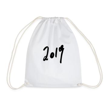 2019 - Drawstring Bag - white - Front