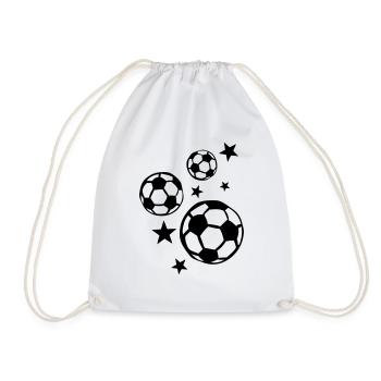 football ball andoile sport - Drawstring Bag - white - Front