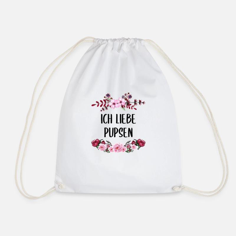 ich liebe pupsen lustiger Spruch Geschenk - Turnbeutel - Weiß