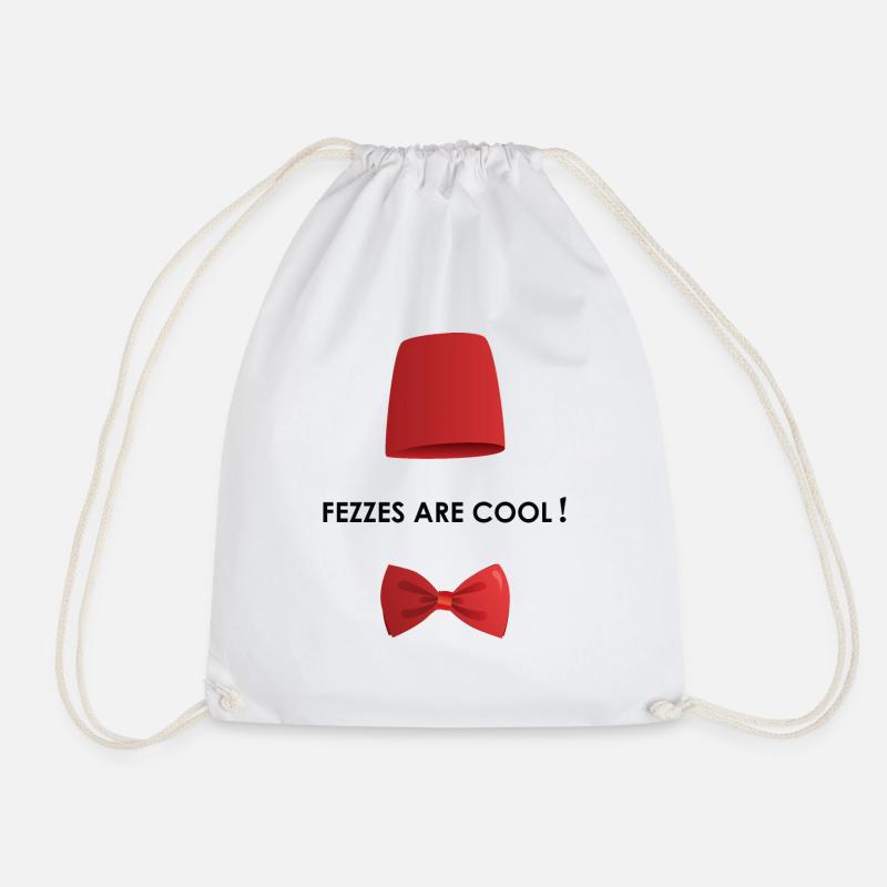 Fezzes are cool - Drawstring Bag - white