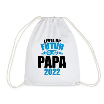 level up futur papa 2022 annonce grossesse papa - Sac de sport léger - blanc - Devant