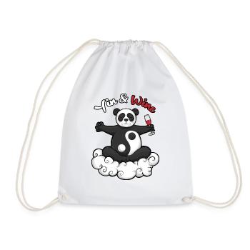 Drôle Panda Yin et vin Yoga Humour Fun - Sac de sport léger - blanc - Devant