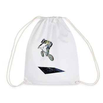 bmx racing - Drawstring Bag - white - Front