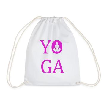 Yoga pink yoga Geschenk - Turnbeutel - Weiß - Vorne