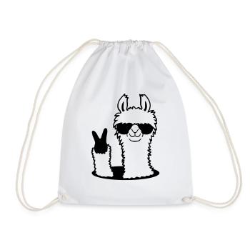 Boden No Drama Llama - Drawstring Bag - white - Front