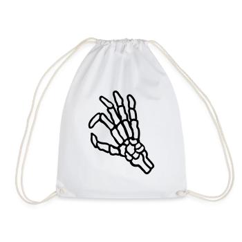 Gesture skeleton hole look in - Drawstring Bag - white - Front