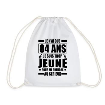 j ai 84 ans / humour anniversaire 84 ans - Sac de sport léger - blanc - Devant