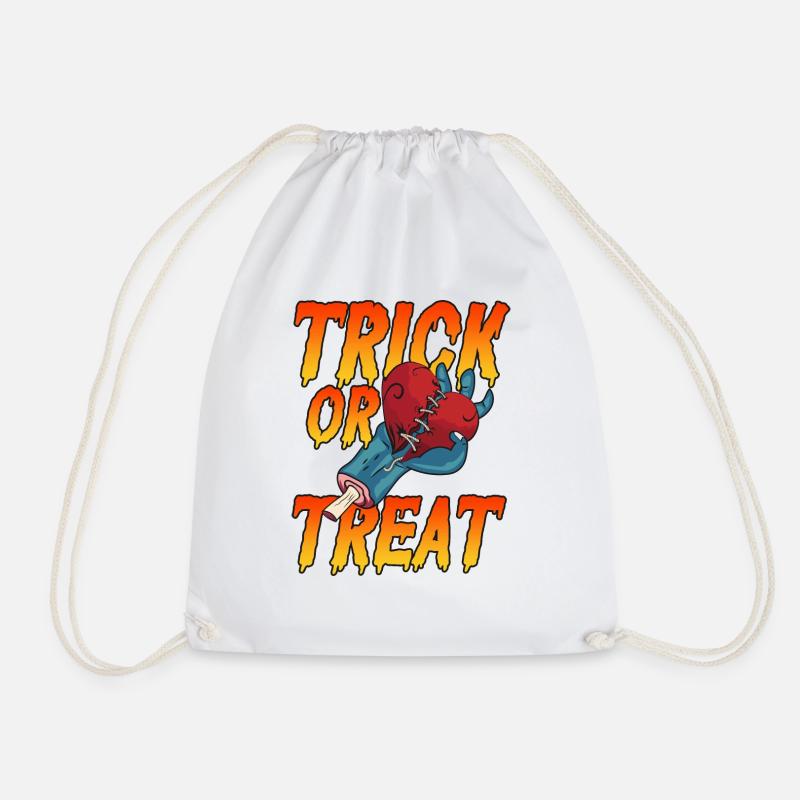 Halloween Trick or Treat Süßes oder Saures Herz - Turnbeutel - Weiß