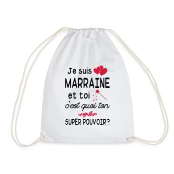 je suis marraine / cadeau humour marraine - Sac de sport léger - blanc - Devant