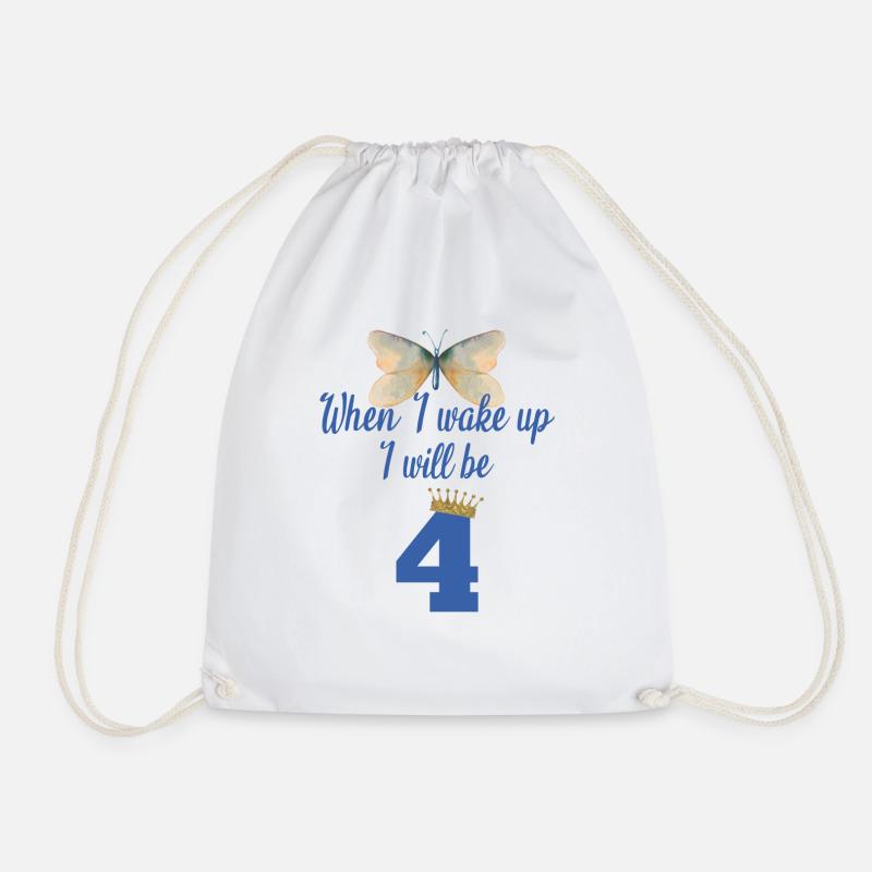 When i wake up i will be 4 - Turnbeutel - Weiß