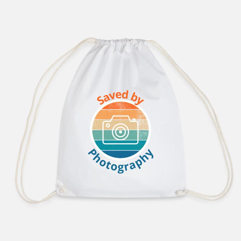 Saved by photography - Drawstring Bag - white