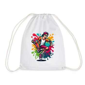 Skateboard avec des touches de couleur - Sac de sport léger - blanc - Devant