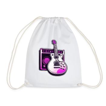 Rock n roll / Guitare / Musique / Instrument - Sac de sport léger - blanc - Devant