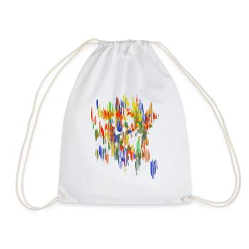 Abstract - Drawstring Bag - white - Front