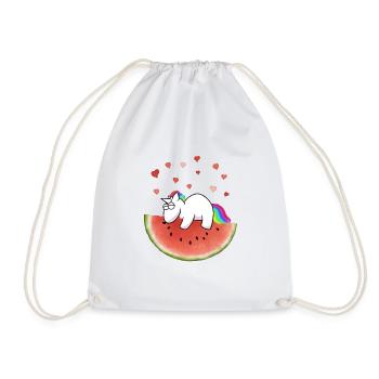 Licorne sur pastèque - Sac de sport léger - blanc - Devant