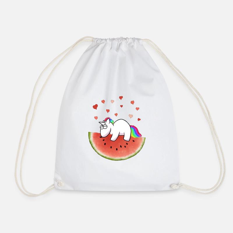 Licorne sur pastèque - Sac de sport léger - blanc