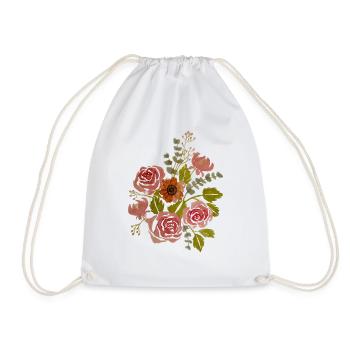 Bouquet of Flowers - Drawstring Bag - white - Front