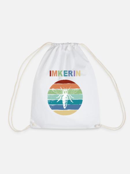 Imkerin mit Bienenkönigin - Turnbeutel - Weiß