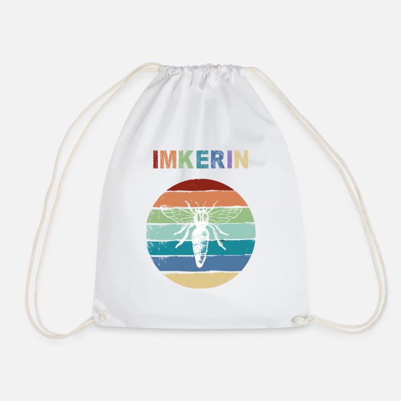 Imkerin mit Bienenkönigin - Turnbeutel - Weiß