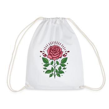 Rose Blossom - Drawstring Bag - white - Front