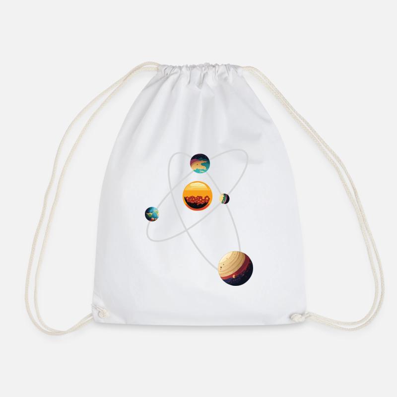 Fictional Solar System - Drawstring Bag - white