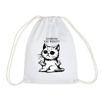 Lesbians Eat What - Drawstring Bag - white - Front