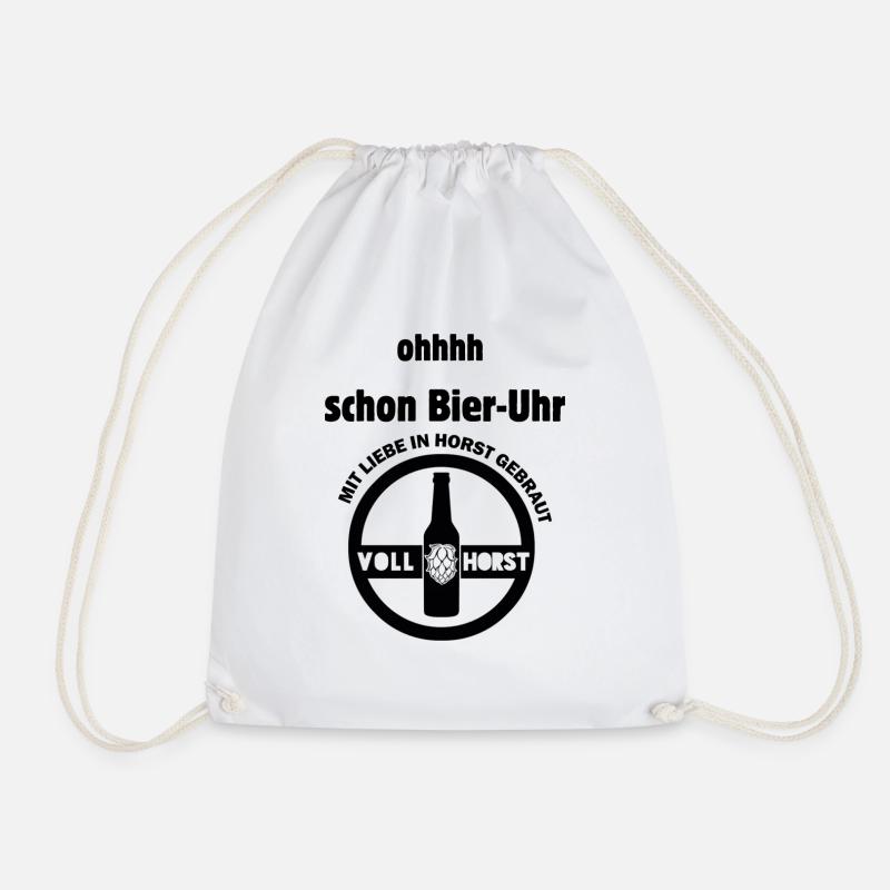 BIER UHR - Turnbeutel - Weiß