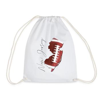 New Jersey (United States) | real football | Map Sct - Drawstring Bag - white - Front