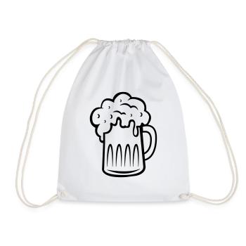 beer 001 - Drawstring Bag - white - Front