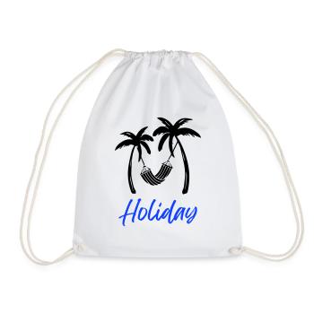 Palms Relax Holiday1 - Drawstring Bag - white - Front