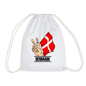 Drapeau Danemark signe de paix texte DANEMARK - Sac de sport léger - blanc - Devant
