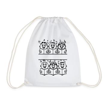 Children's church choir text banner - Drawstring Bag - white - Front