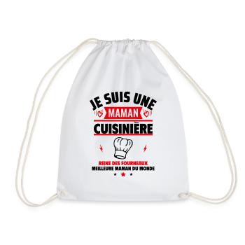 Maman cuisinière, Cadeau fête des mères - Sac de sport léger - blanc - Devant