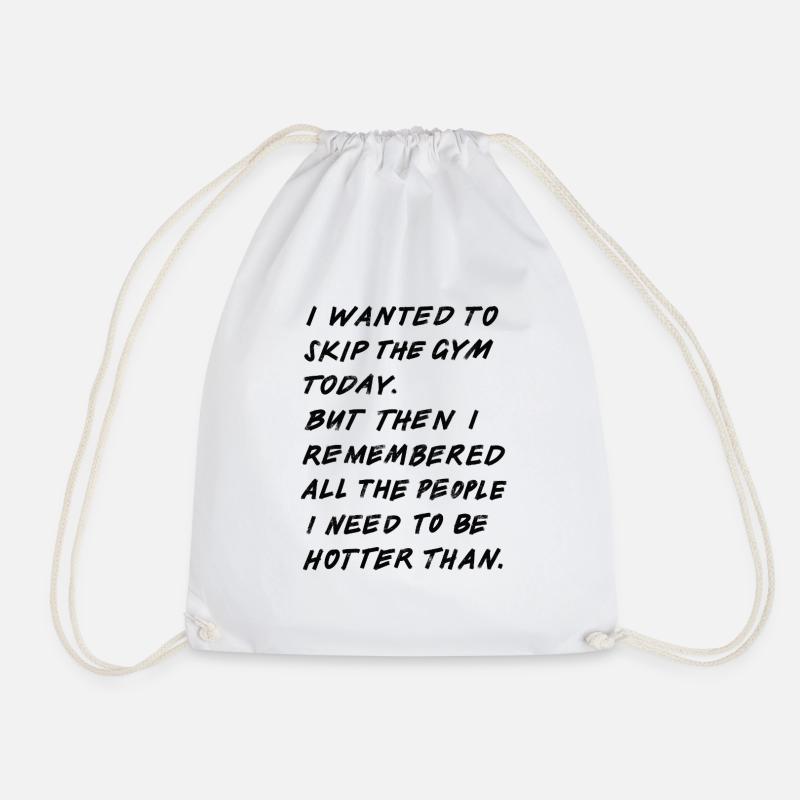 Skip The Gym (black) - Turnbeutel - Weiß